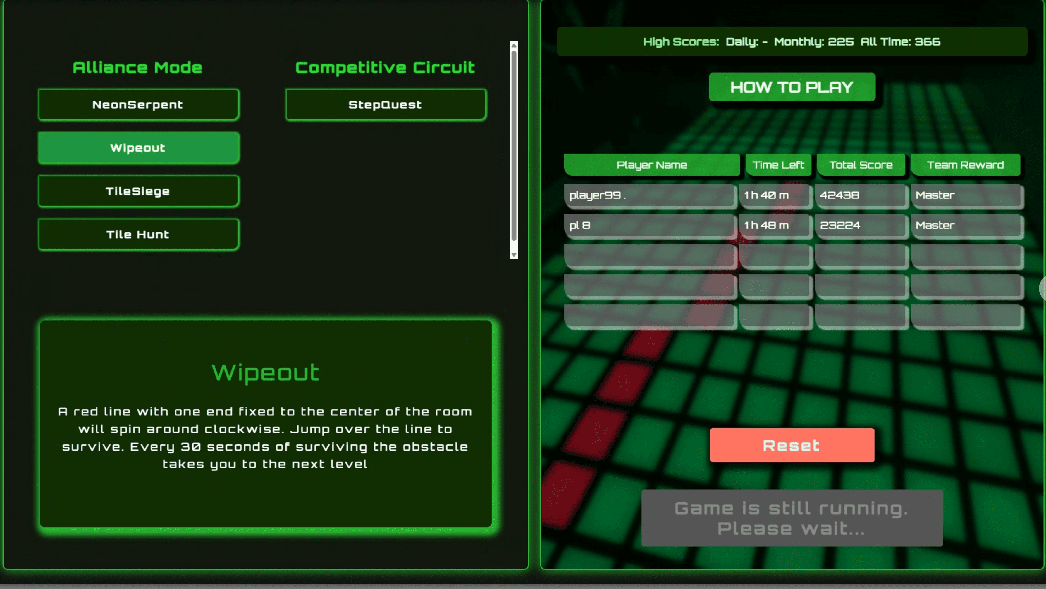 Kiosk (Game Selection + Room Control)